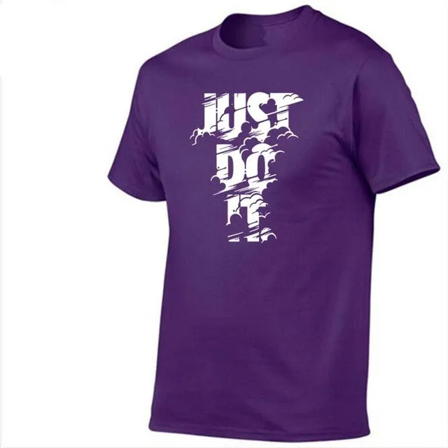 Just Do It Letter Printed Fashionable Round Neck T-shirts