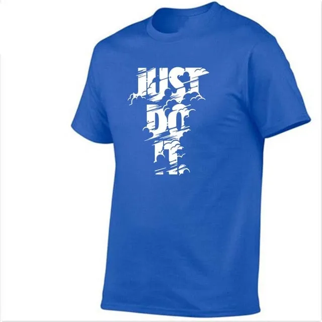 Just Do It Letter Printed Fashionable Round Neck T-shirts