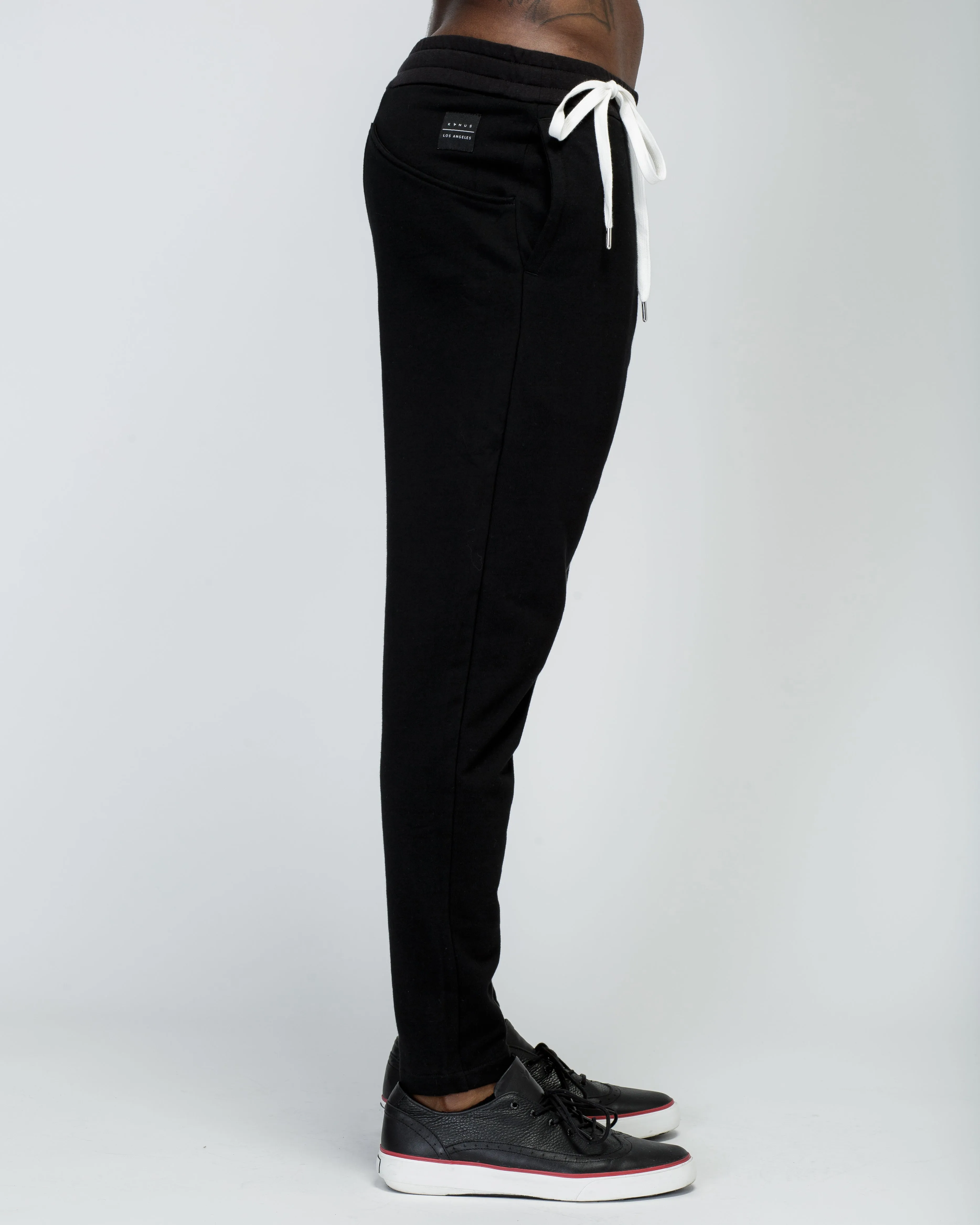 Konus Men's Drop Crotch Sweatpants in Black