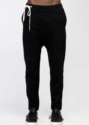 Konus Men's Drop Crotch Sweatpants in Black