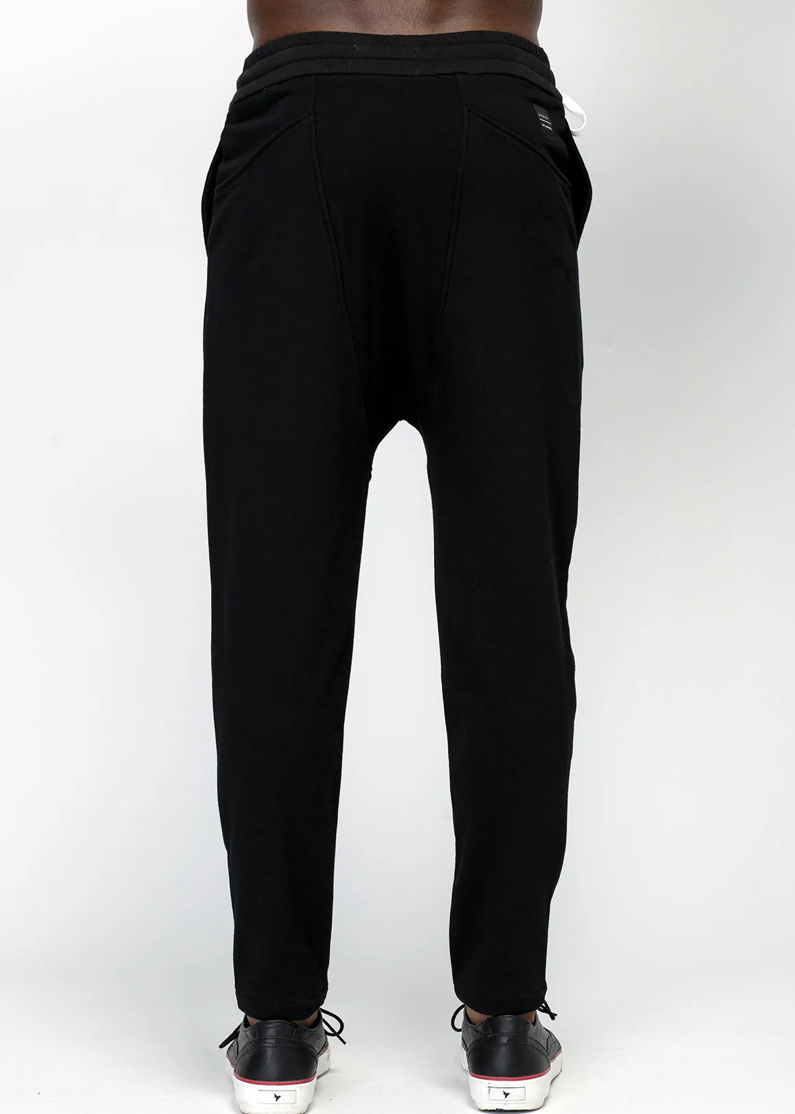 Konus Men's Drop Crotch Sweatpants in Black