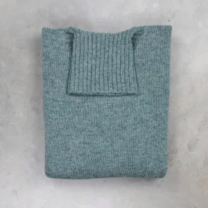 Laurence J. Smith Super Soft Seamless Roll Neck Pullover Graphite Green
