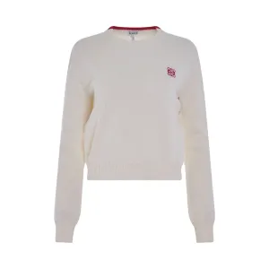 Logo Anagram Cropped Sweater in Soft White