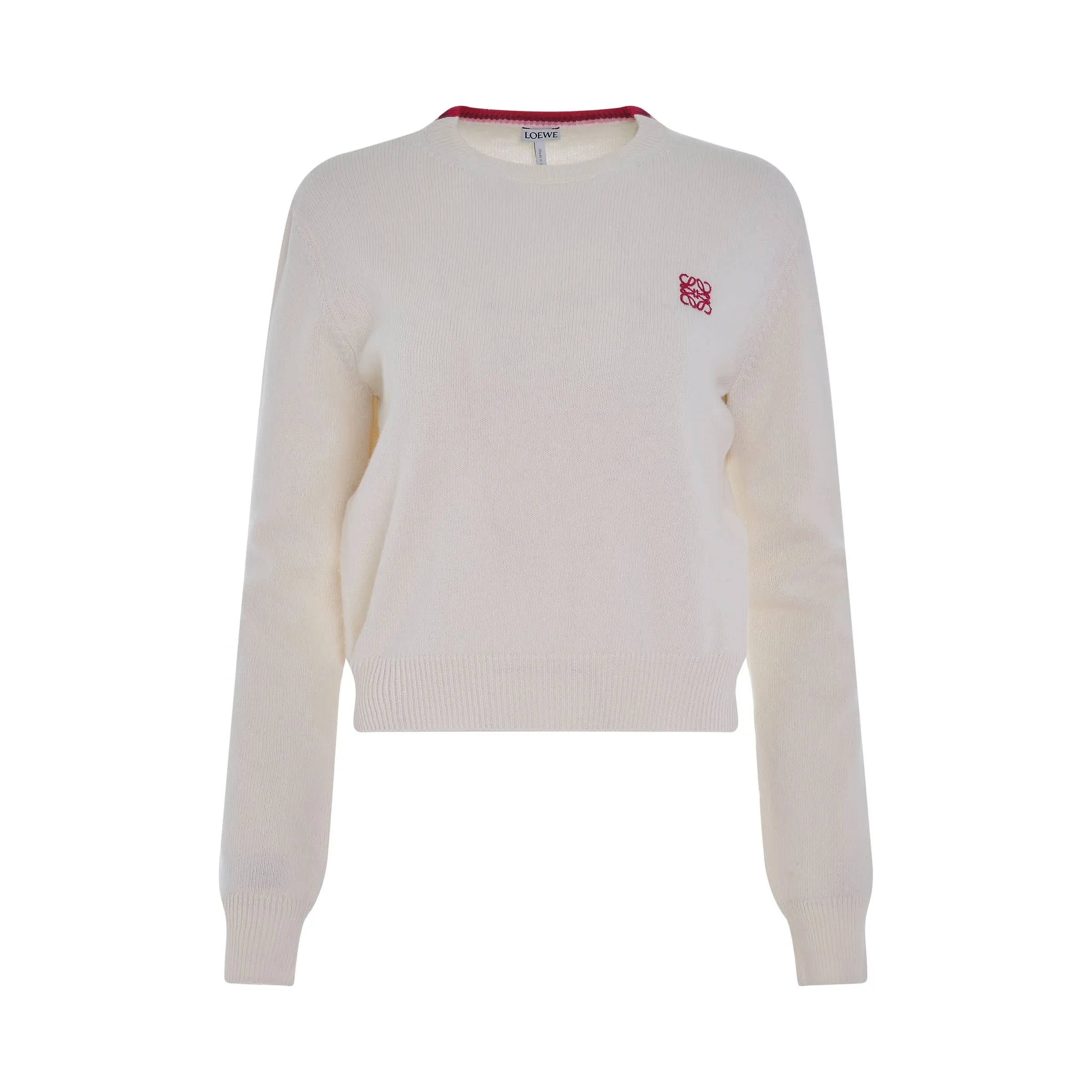 Logo Anagram Cropped Sweater in Soft White