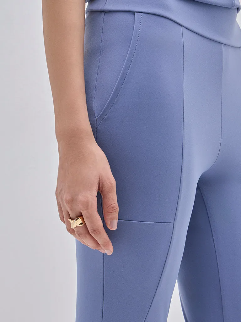 LOV Blue High-Rise Track Pants