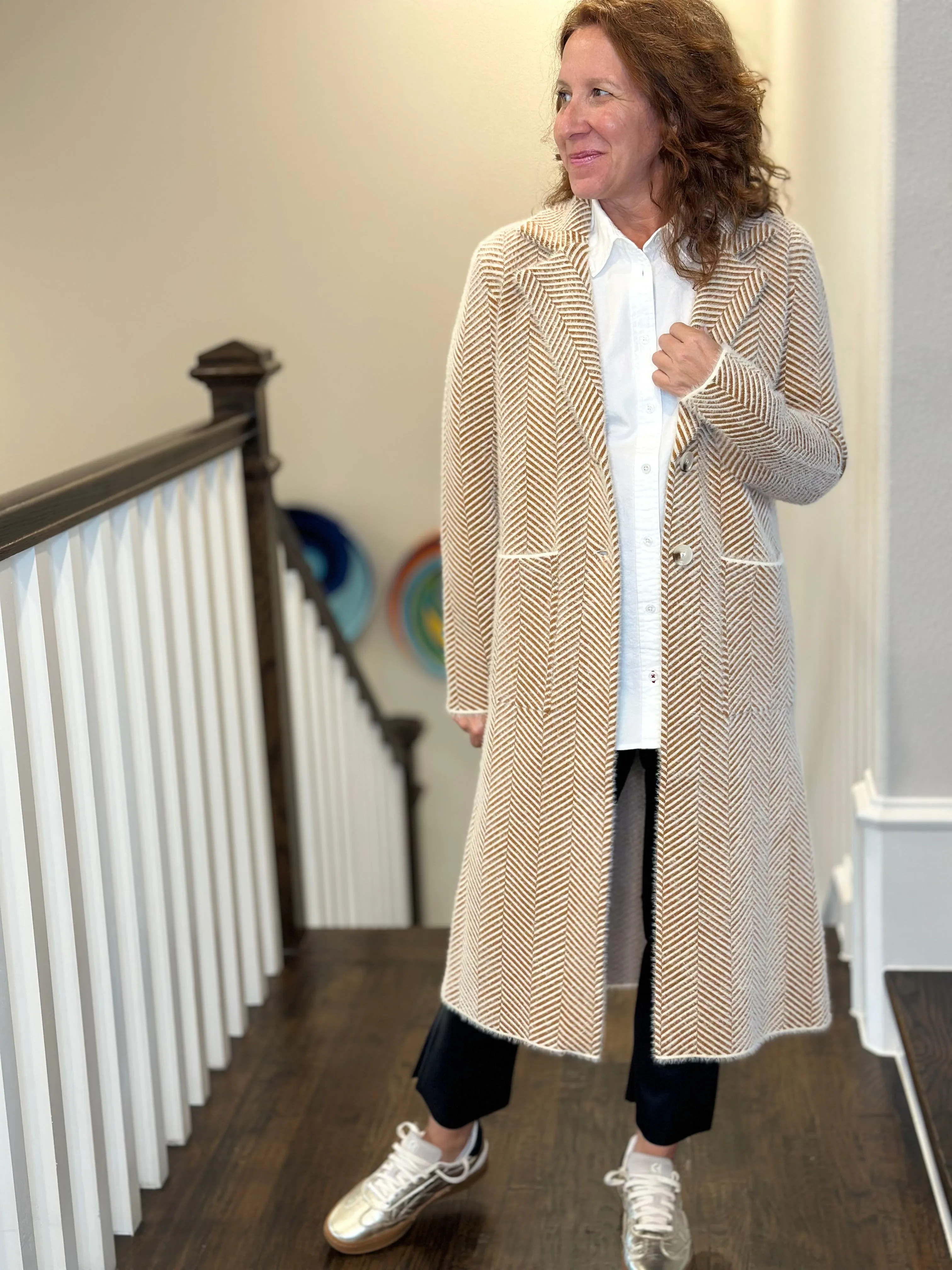 Love Token Janine Cardigan in Golden Brown