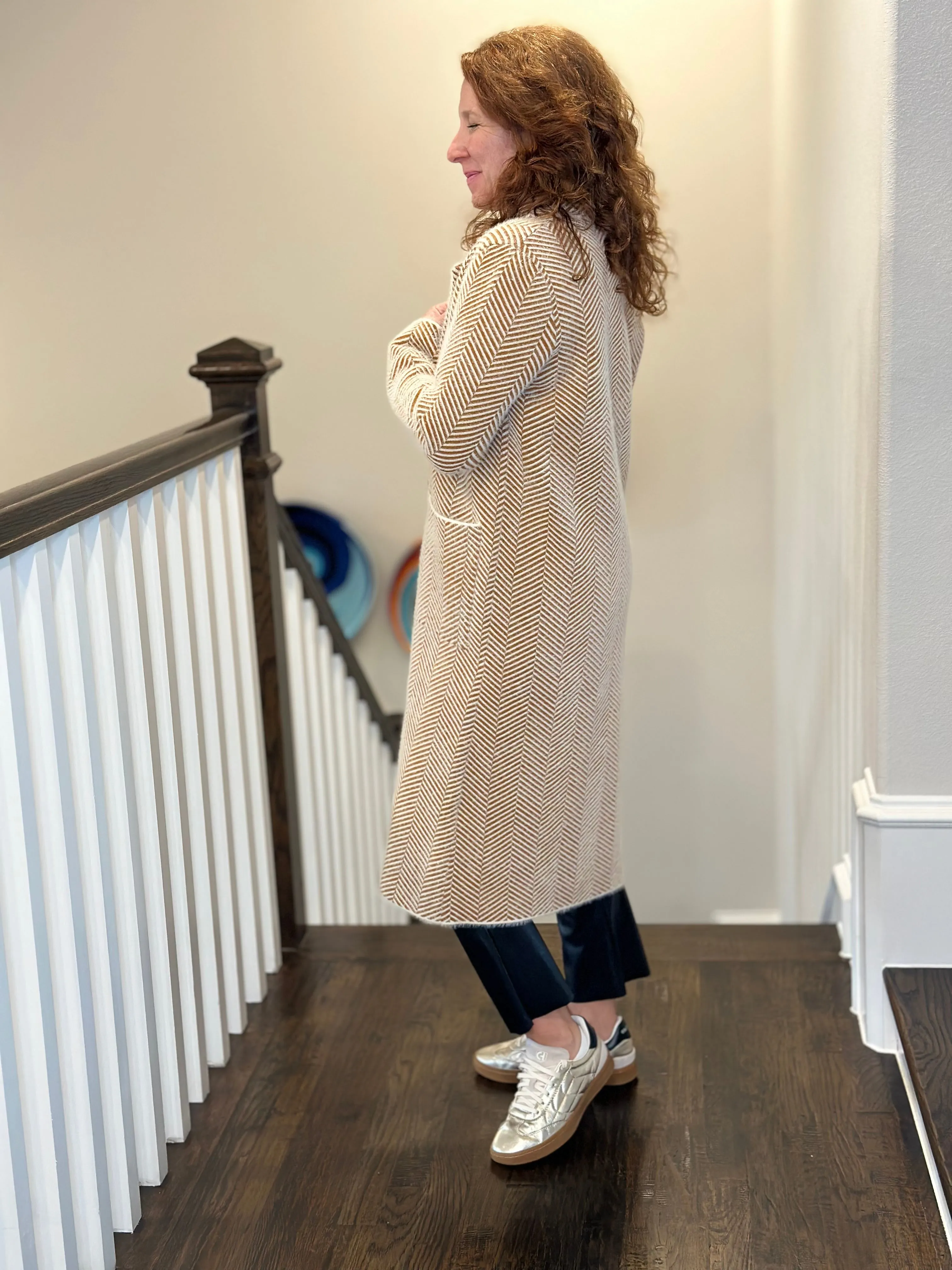 Love Token Janine Cardigan in Golden Brown
