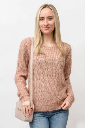 Lurex Fuzzy Sweater - PINK