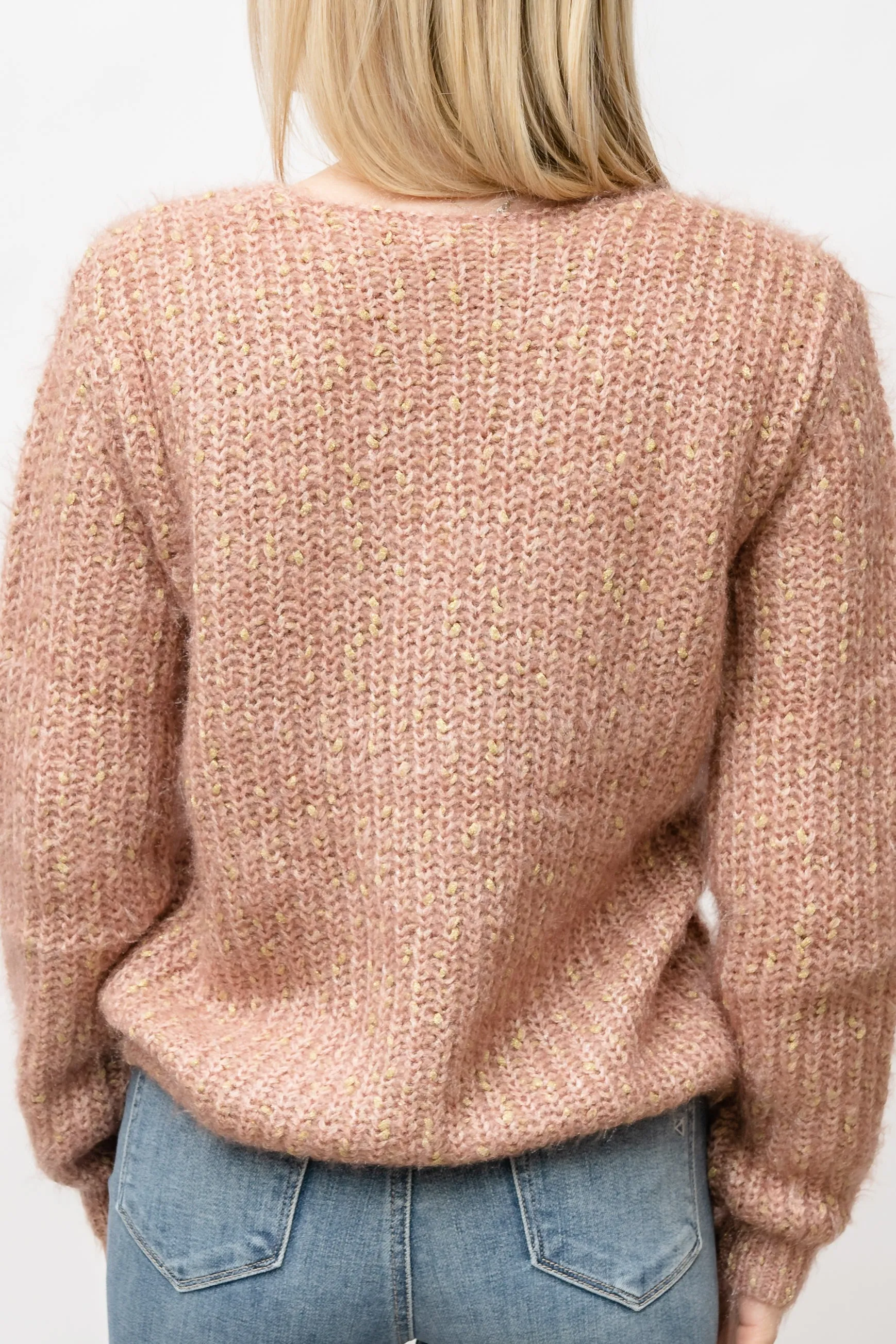 Lurex Fuzzy Sweater - PINK