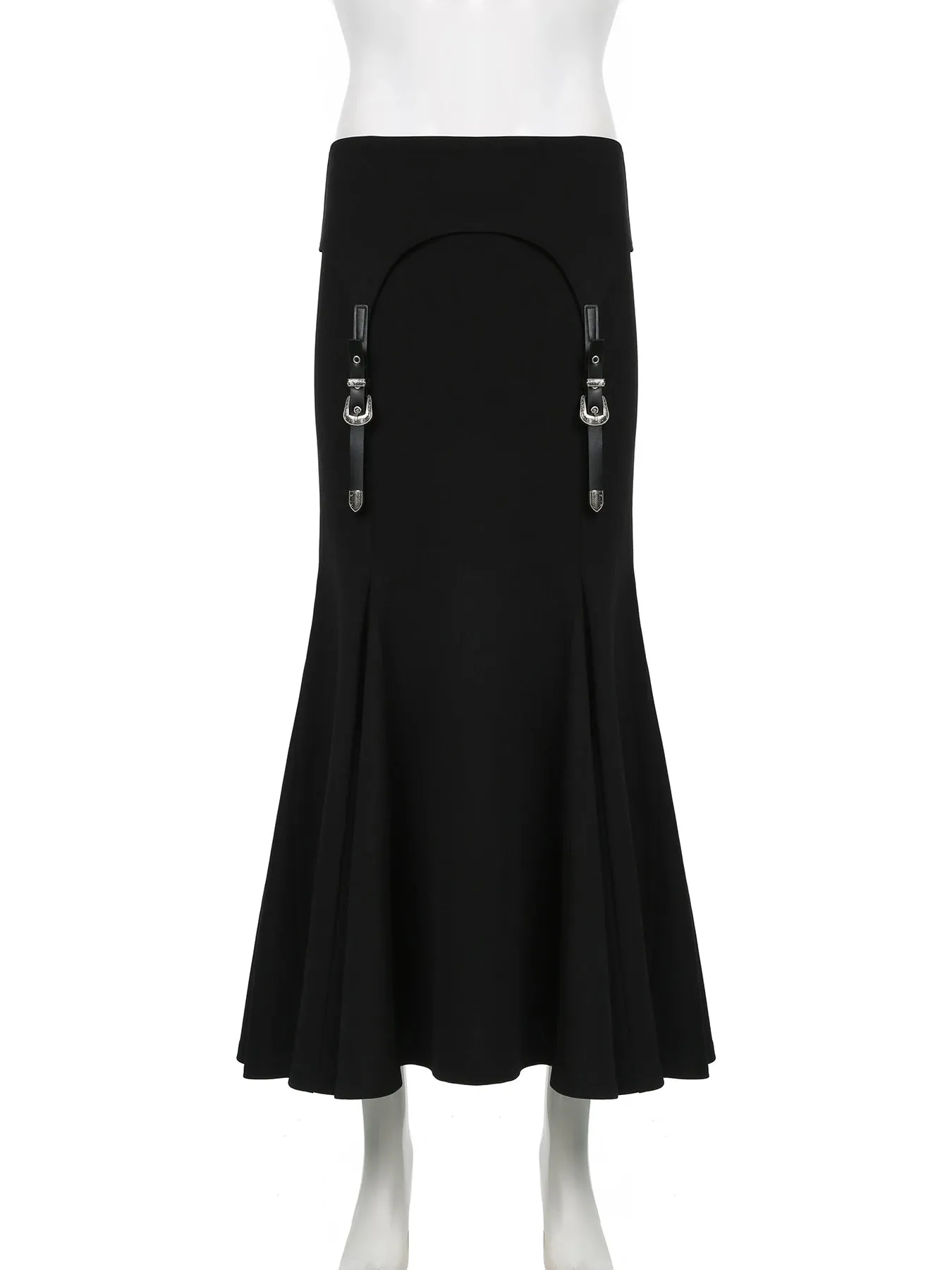 LVSANW Rockmore Chic Sexy Solid Irregular Wrap Patchwork Fishtail Skirt Elegant Low Waist Long Skirts Y2k Aesthetical Streetwear Female