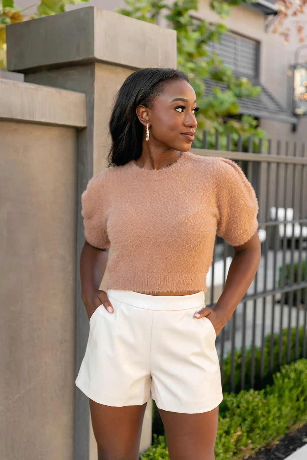 Macy Crop Sweater - Coffee