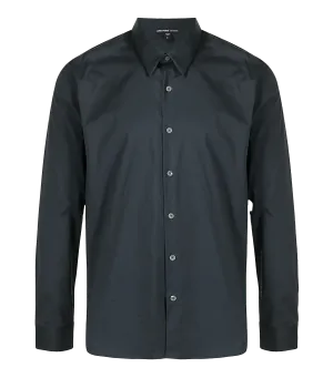 Matte Stretch Poplin Shirt in Navy