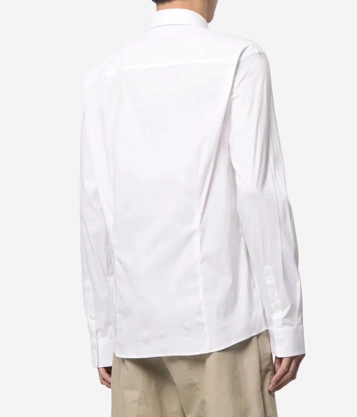 Matte Stretch Poplin Shirt in White