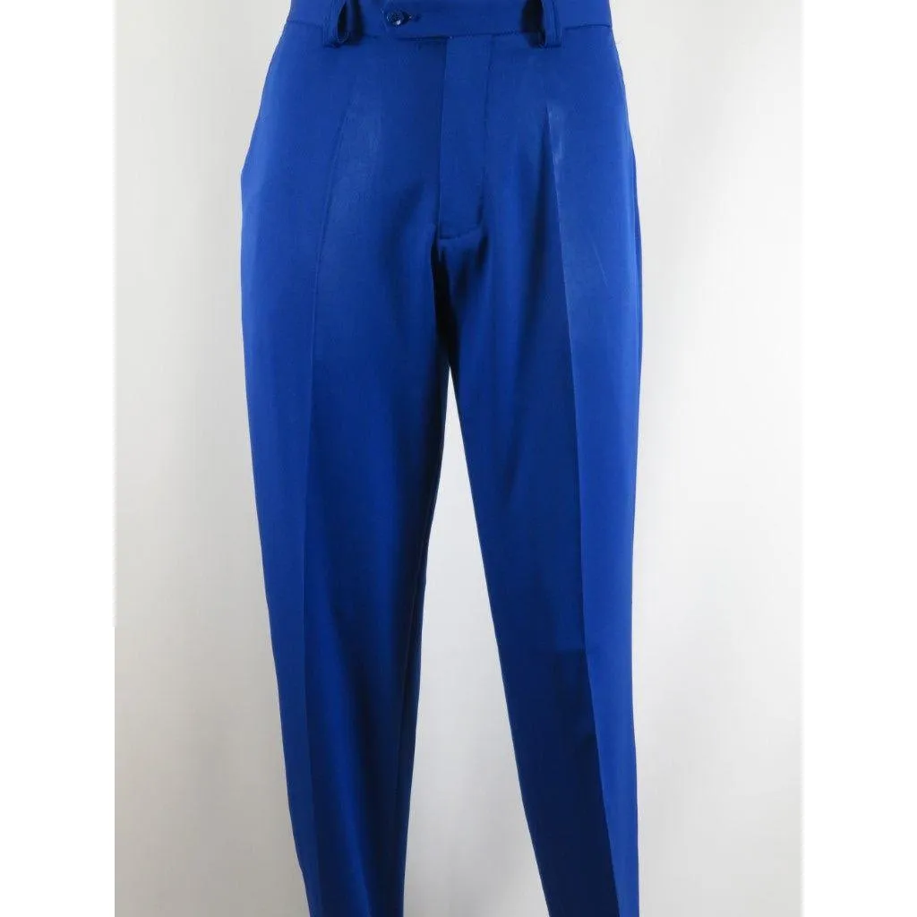 Men 2pc Walking Leisure Suit Short Sleeves By DREAMS Fancy 283-11 Royal Blue