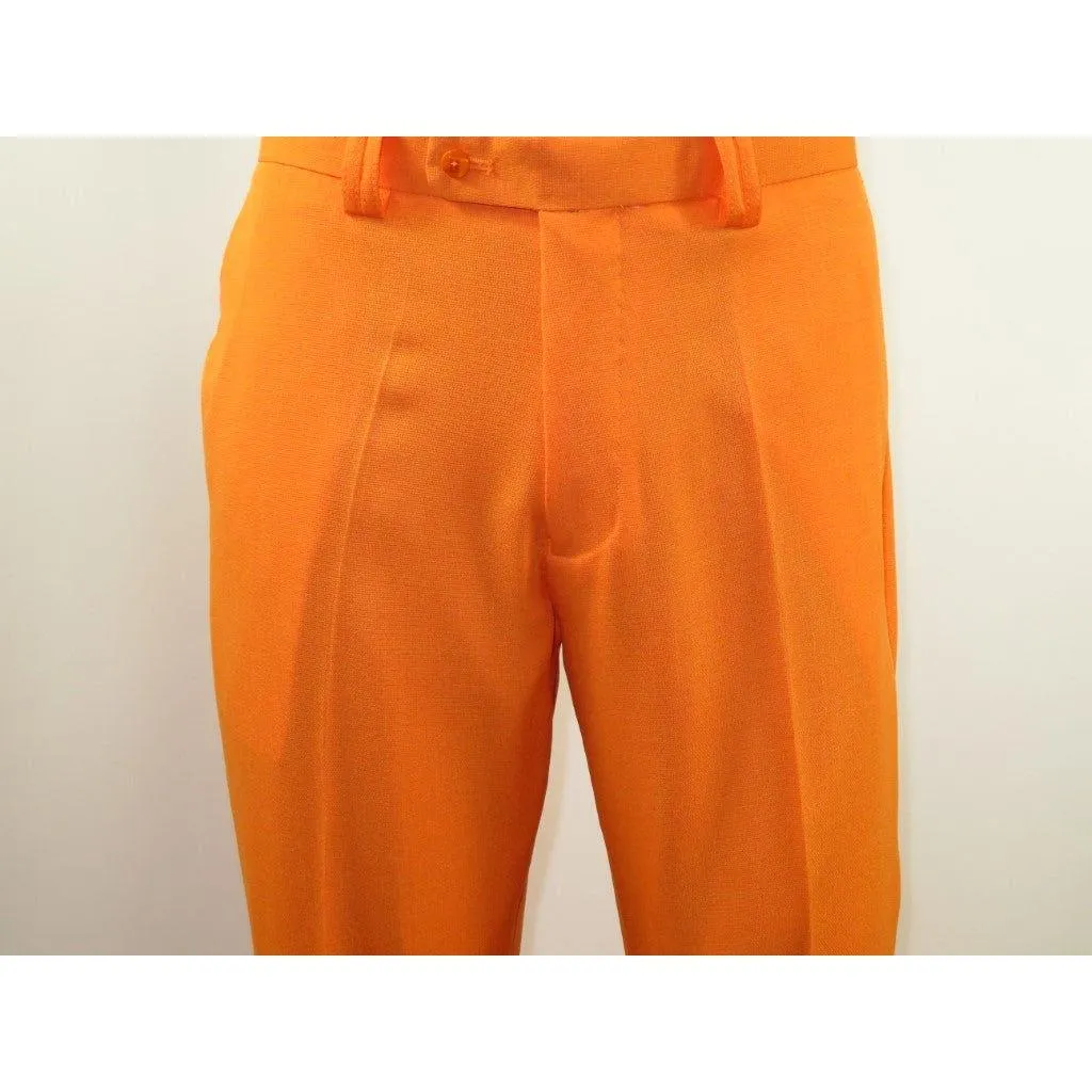 Men 2pc Walking Leisure Suit Short Sleeves DREAMS Checker 282-18 Orange
