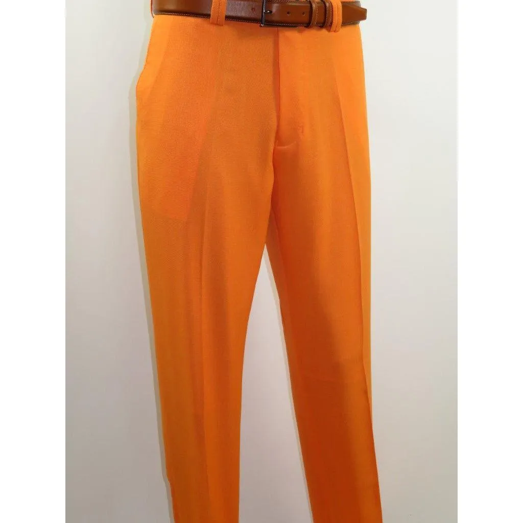 Men 2pc Walking Leisure Suit Short Sleeves DREAMS Checker 282-18 Orange