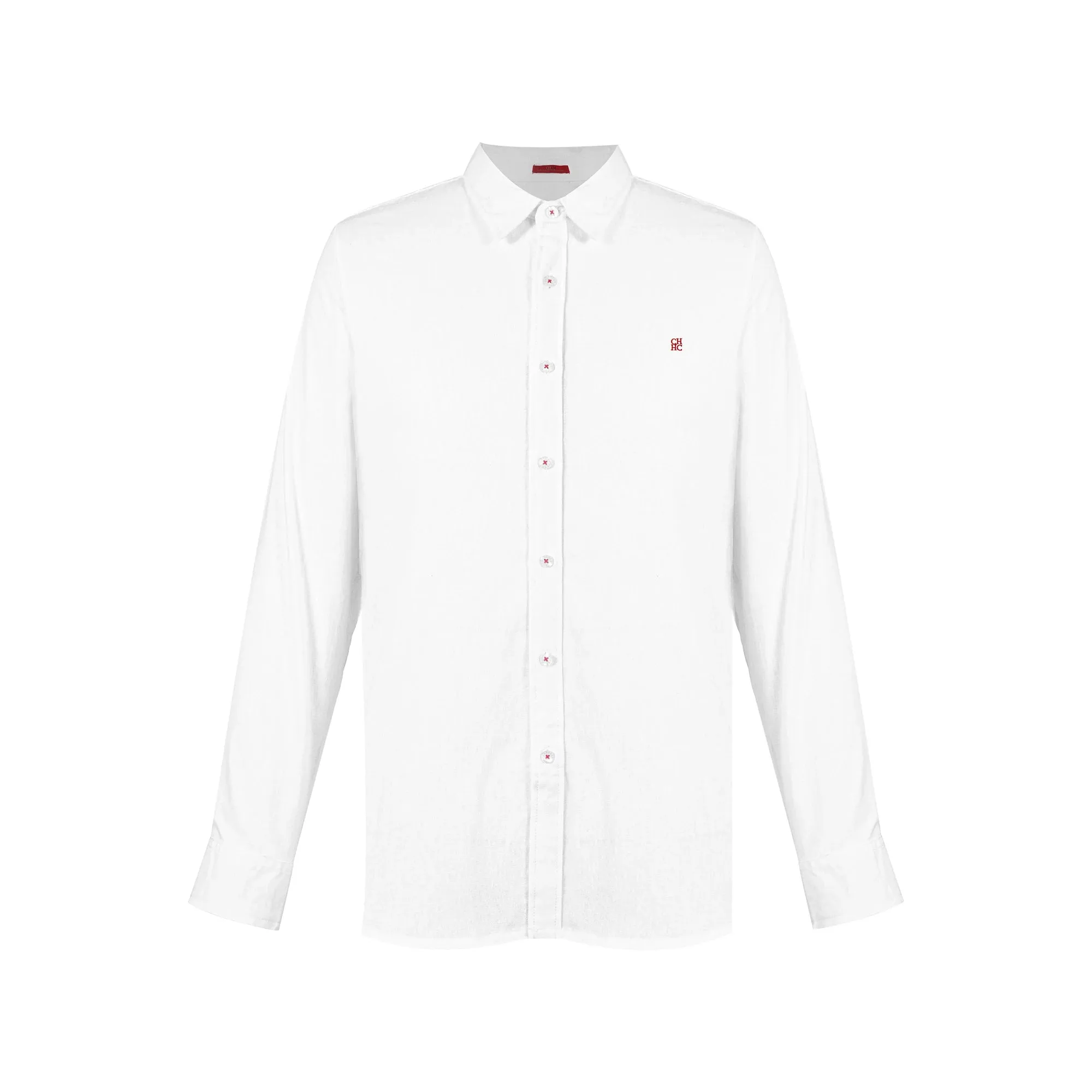 Men's Classic White Button-Down Long Sleeve Shirt