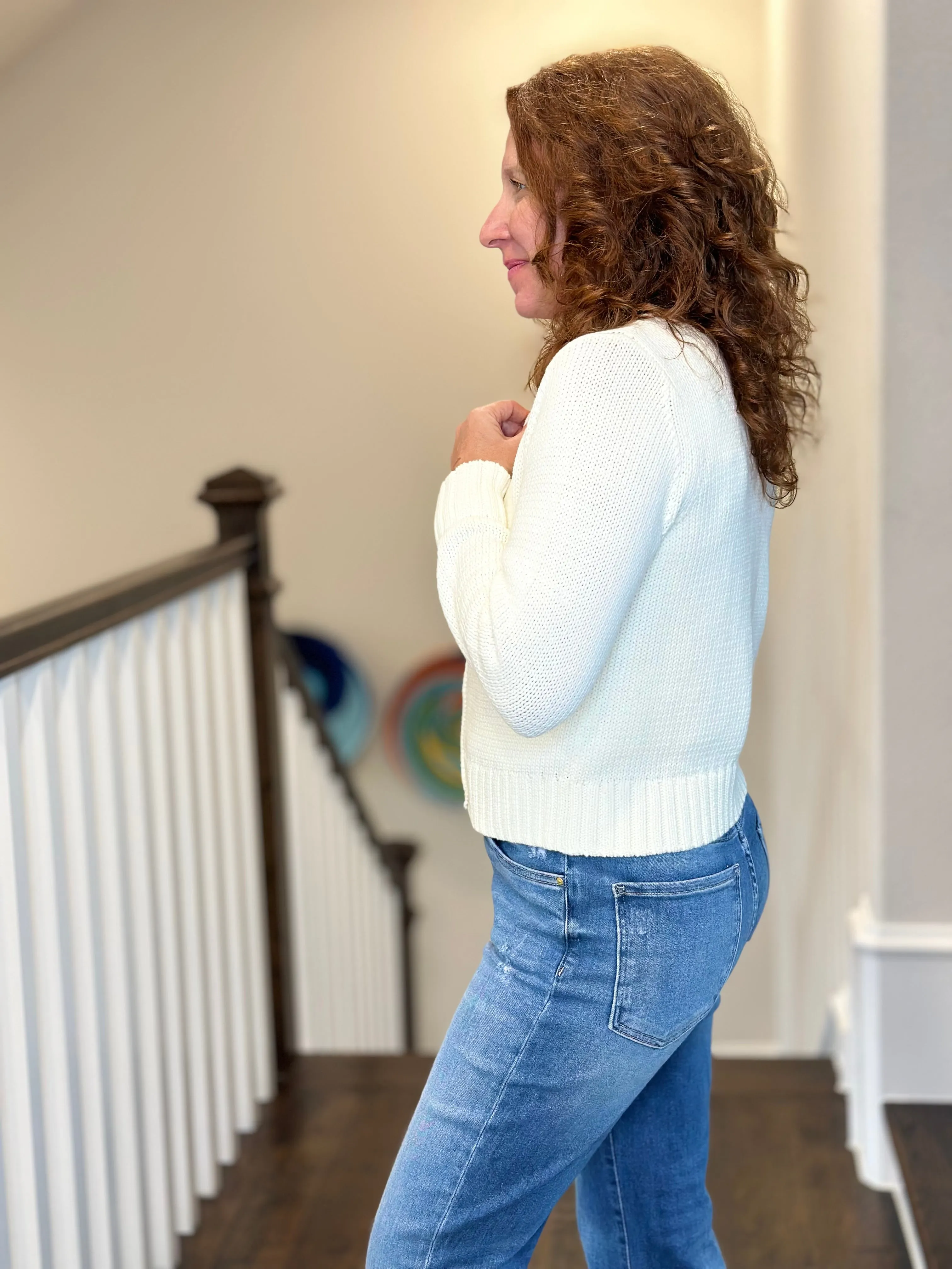 Michael Stars Willa Cardigan Sweater in Chalk