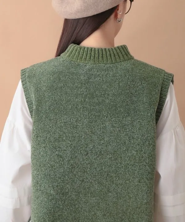 Mole yarn knit vest 24W059