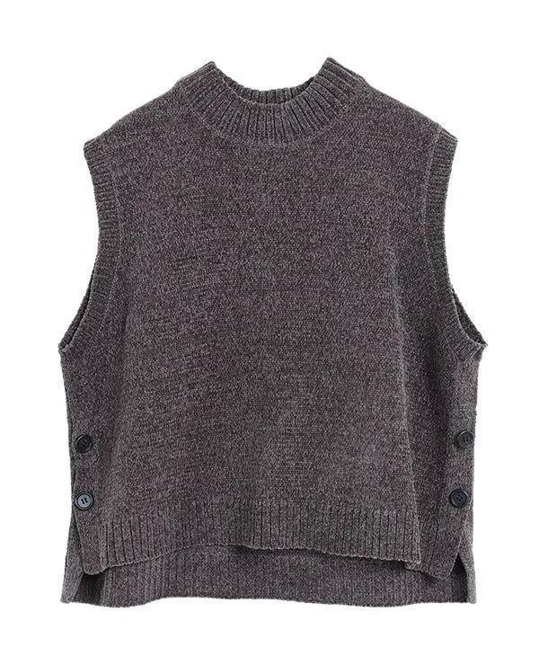 Mole yarn knit vest 24W059