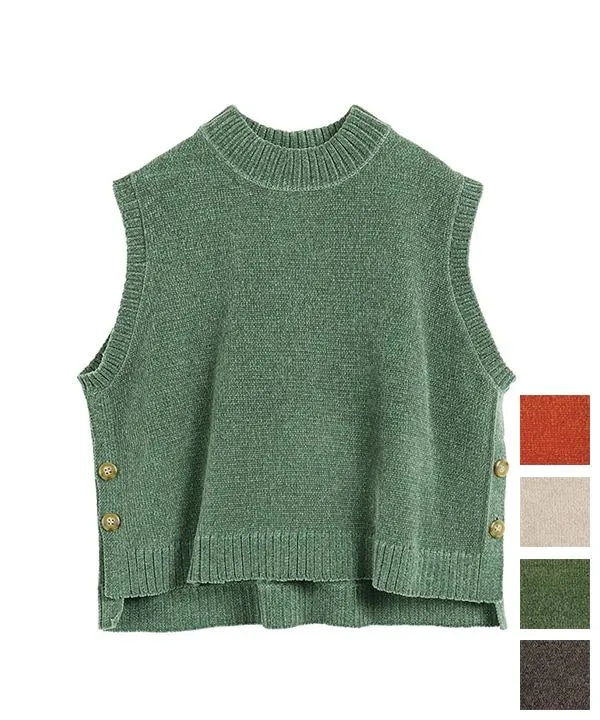Mole yarn knit vest 24W059