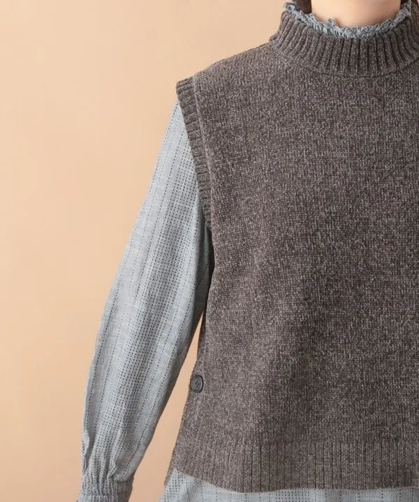 Mole yarn knit vest 24W059