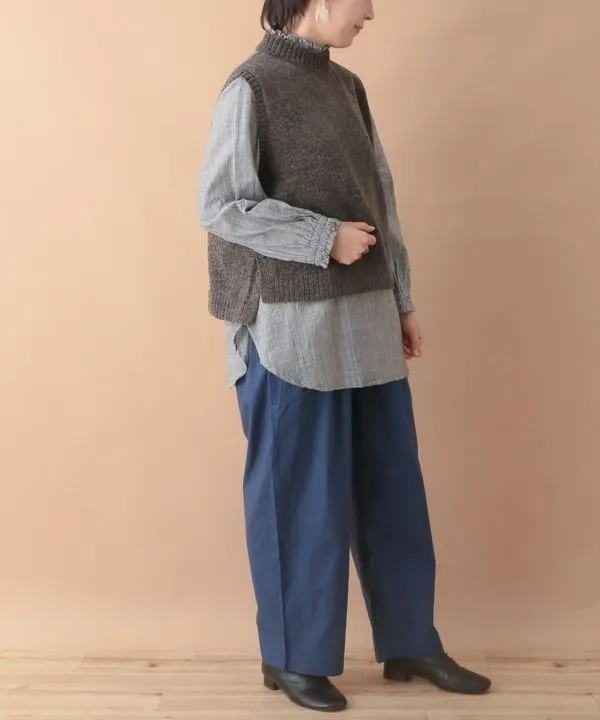 Mole yarn knit vest 24W059
