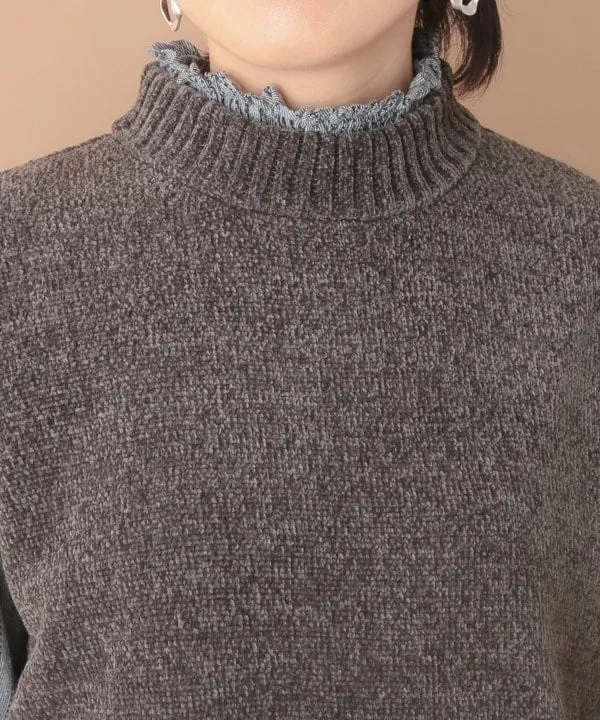 Mole yarn knit vest 24W059