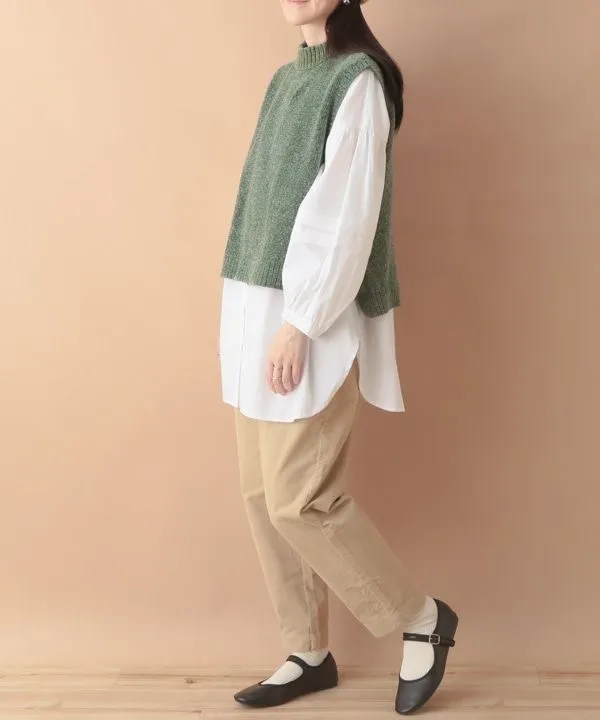 Mole yarn knit vest 24W059