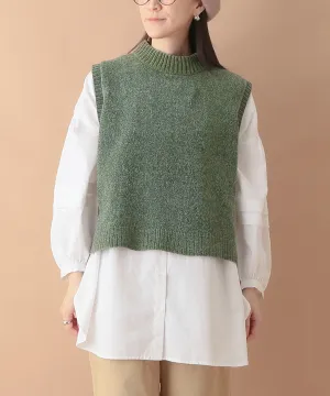 Mole yarn knit vest 24W059