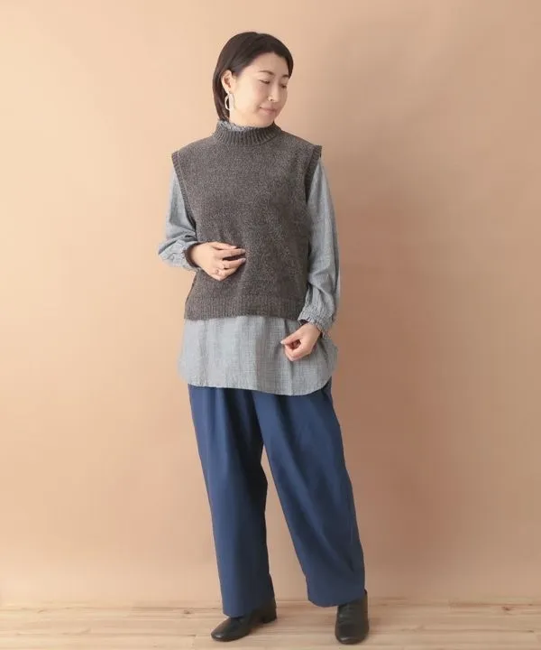 Mole yarn knit vest 24W059