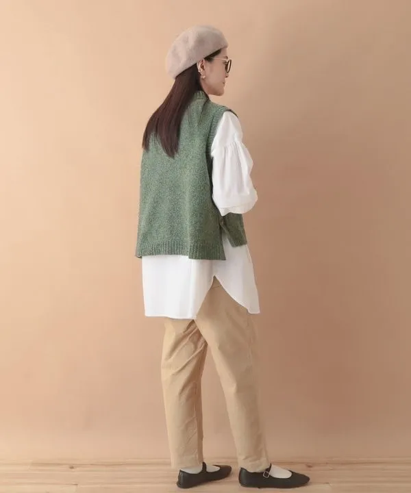 Mole yarn knit vest 24W059