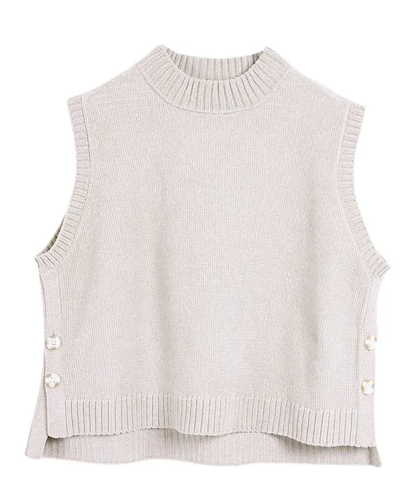 Mole yarn knit vest 24W059