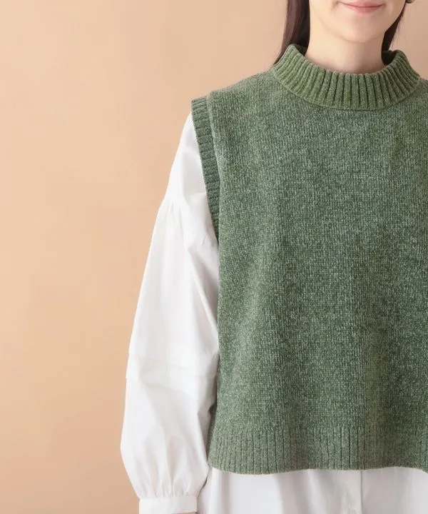 Mole yarn knit vest 24W059