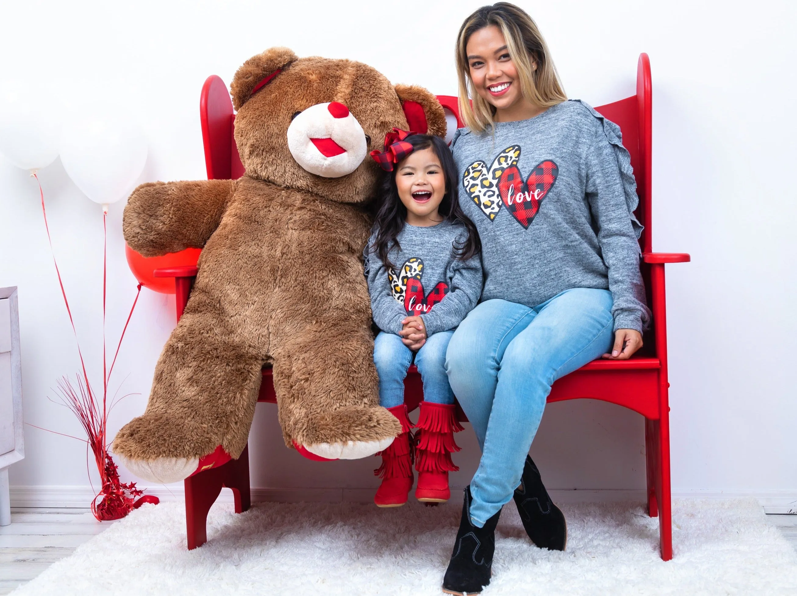 Mommy and Me Stuck On Love Ruffle Sleeve Top