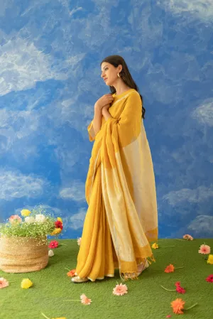 Nakshar Linen Sari