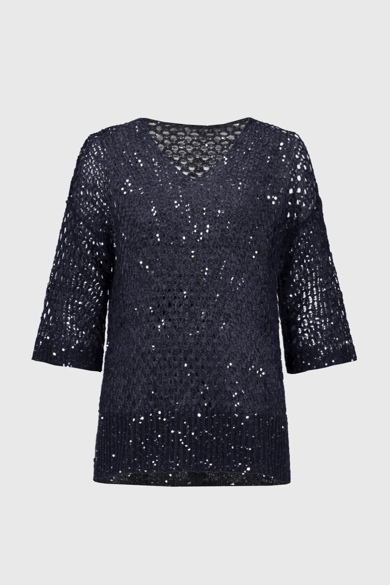 Open Stitch Sequin Sweater