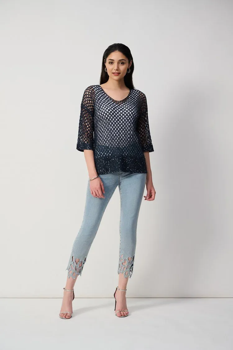 Open Stitch Sequin Sweater