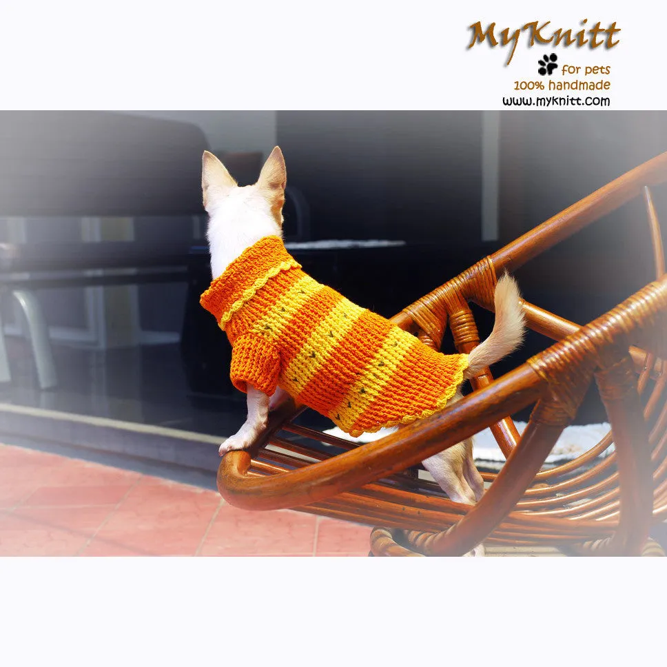 Orange Puppy Sweatshirts Puppy Coats Knitted Doggie Coats DK846