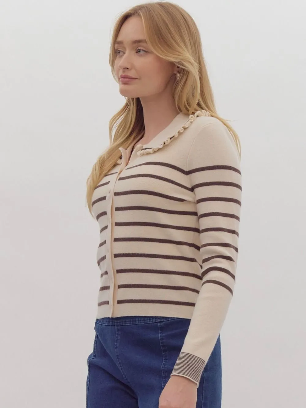 Portrait Collar Cardigan Sweater