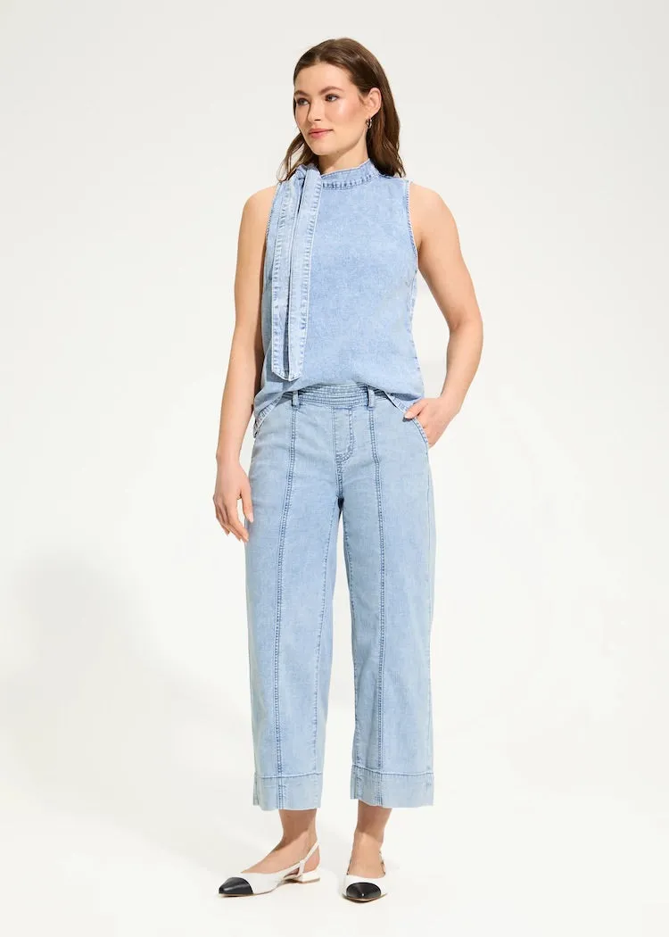 Pull-On Wide Crop Trouser