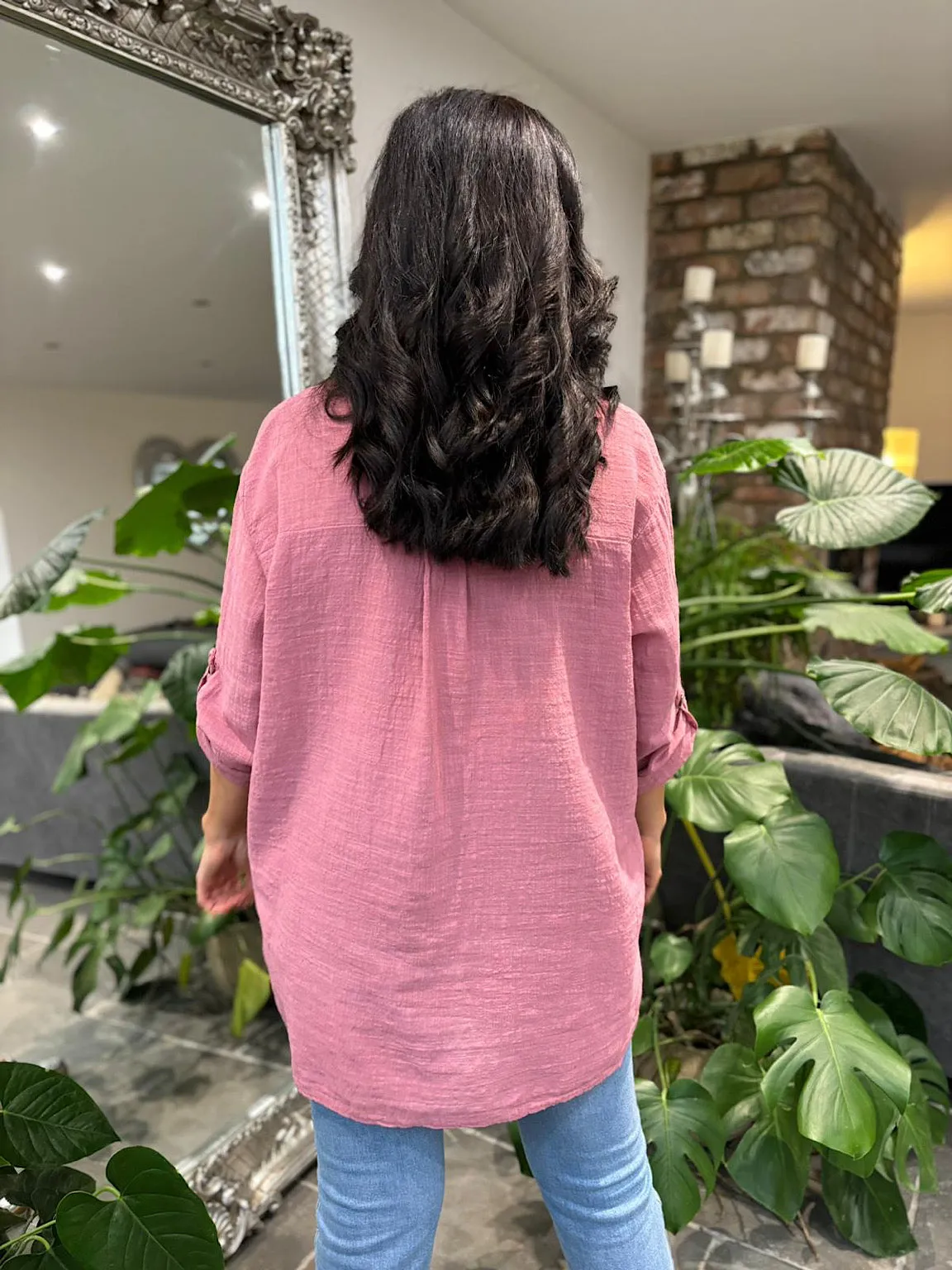 Rose Cotton Button Sleeve Blouse Katie