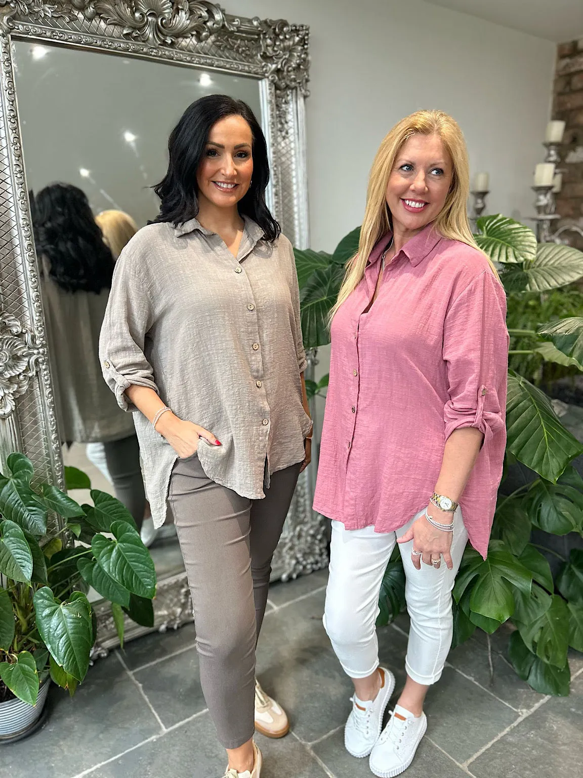 Rose Cotton Button Sleeve Blouse Katie