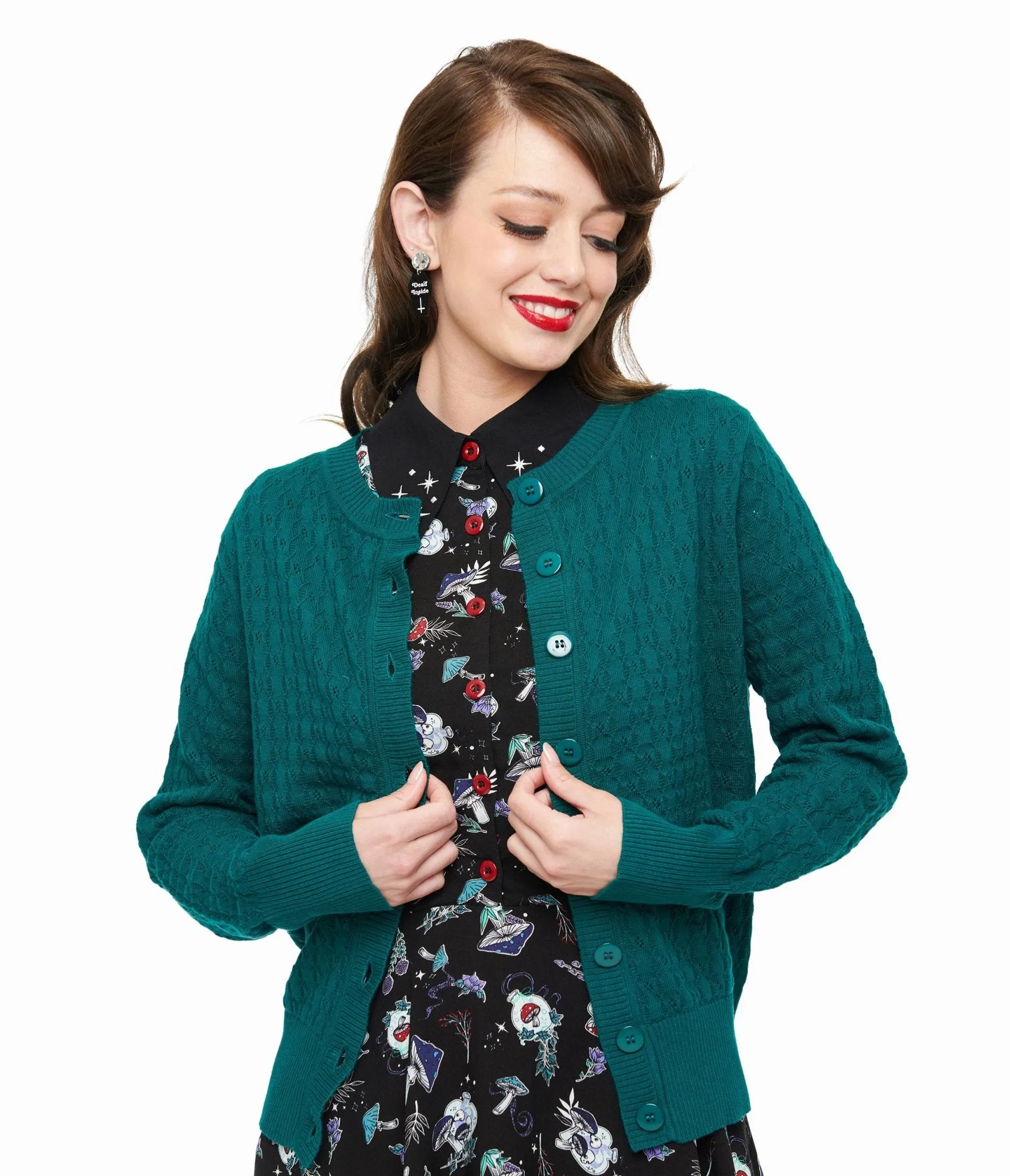 Royal Monk 1950s Green Katie Cardigan