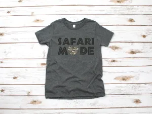 Safari Mode Mickey Mouse Youth T Shirt - Disney Kids Animal Kingdom - Camouflaged Mickey