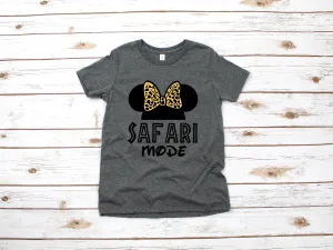 Safari Mode Minnie Mouse Youth T Shirt - Disney Kids Animal Kingdom - Camouflaged Minnie - Animal Print