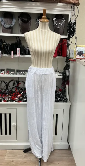 Shana Solid Pants - 23067 - WHITE