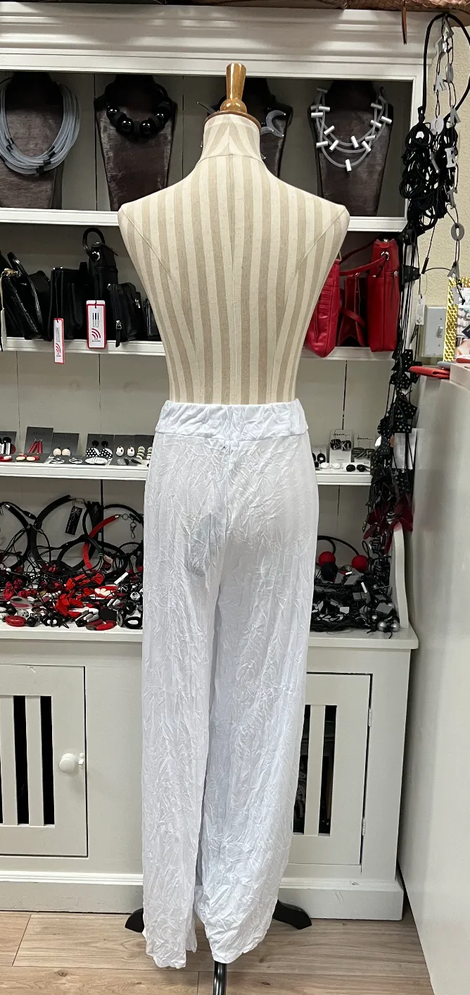 Shana Solid Pants - 23067 - WHITE