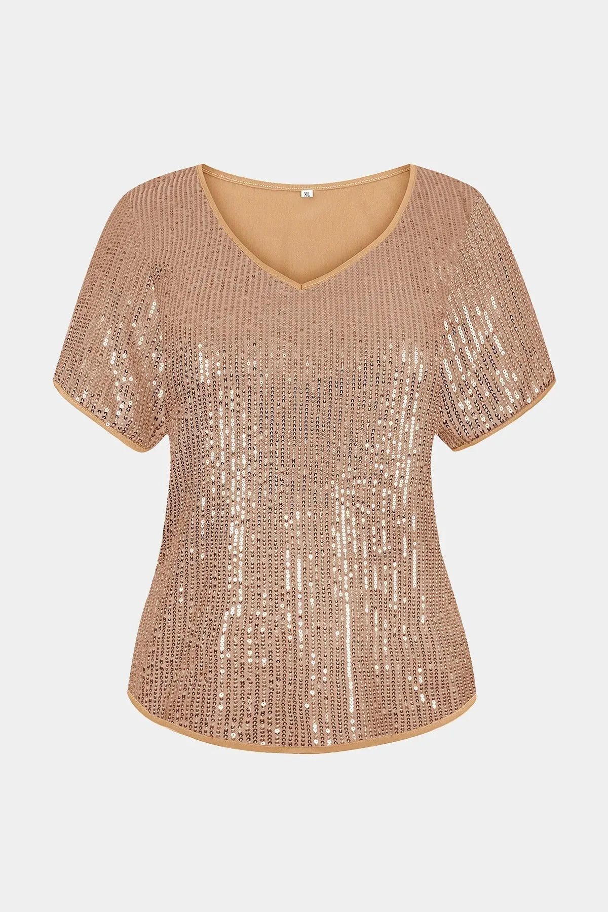 Solid Sequin Texture Fashionable T-Shirt