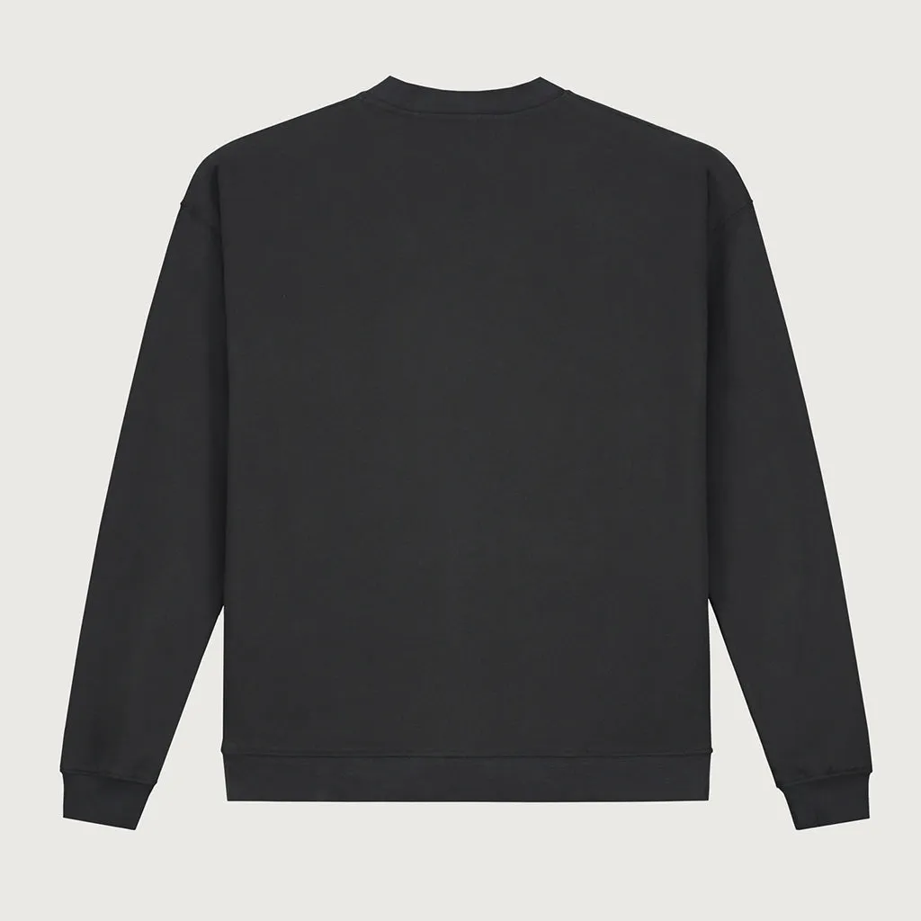 Sweater Dropped Shoulder Nearly Black Adult